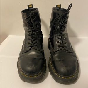 1460 women’s smooth leather lace up boots, dr martens, black